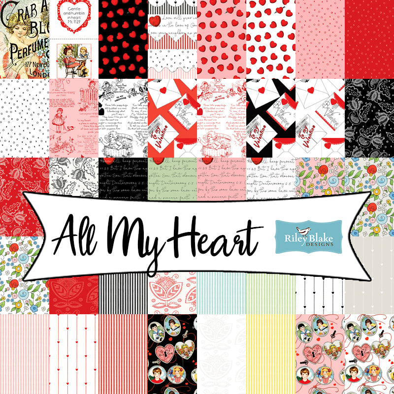 Riley Blake All My Heart Valentine Greetings Patch Panel 24 Panel