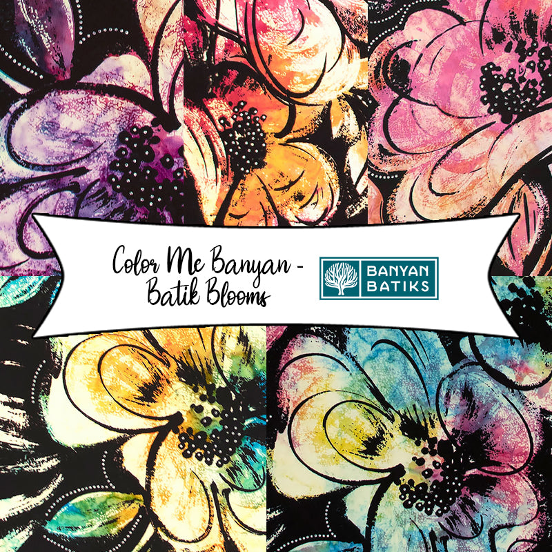 Color Me Banyan Batik Blooms Multi Floral Batik Fabric by Banyan Batiks  Studio - Northcott Fabrics