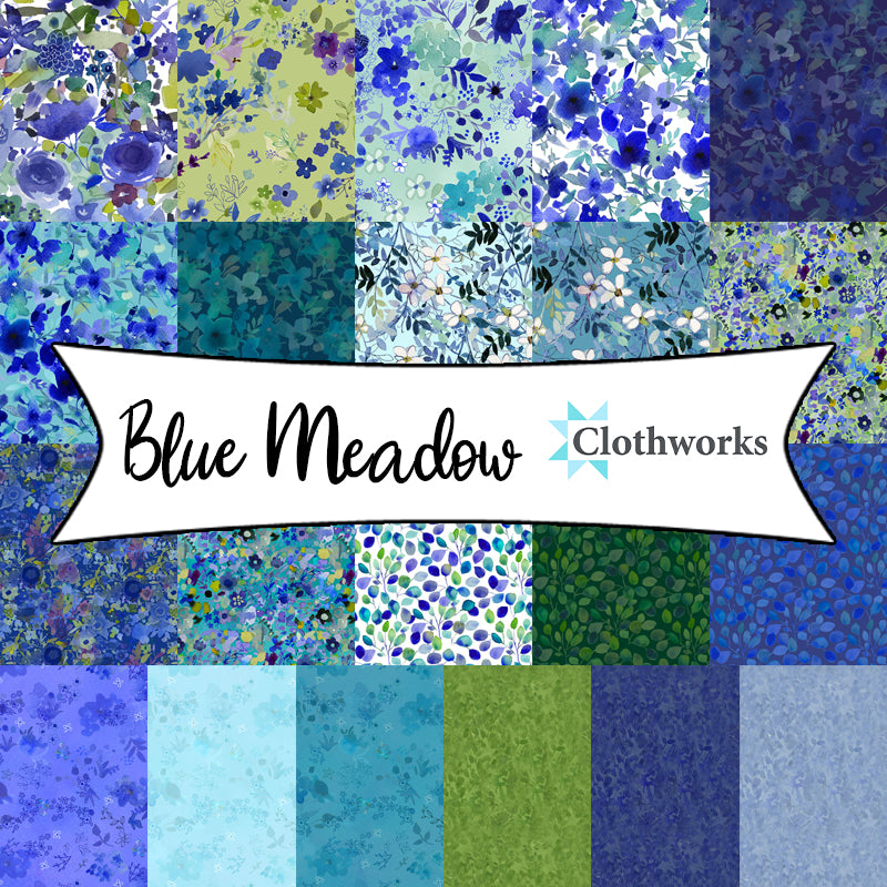 Blue Meadow by Sue Zipkin for Clothworks Fabrics