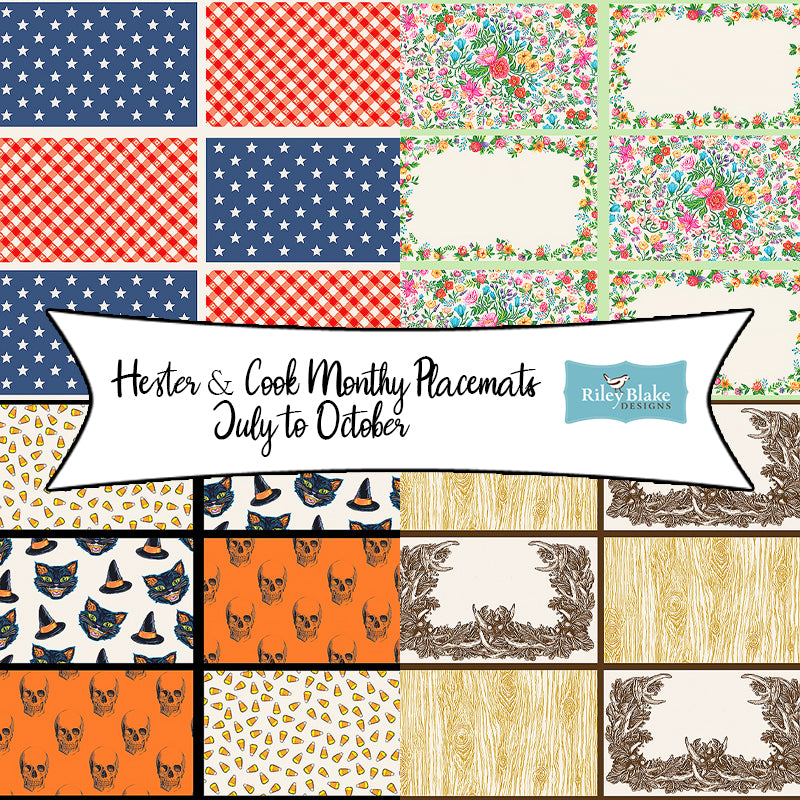 Hester & Cook Monthly Placemats July to October by Hester & Cook for Riley Blake Designs
