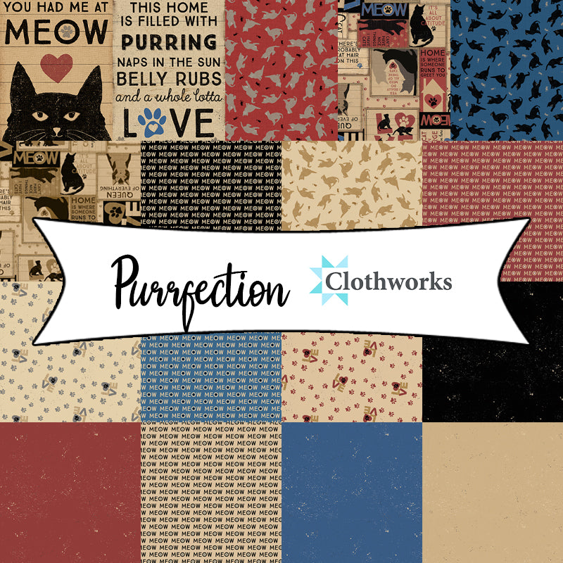 Purrfection by Dan DiPaolo for Clothworks Fabrics