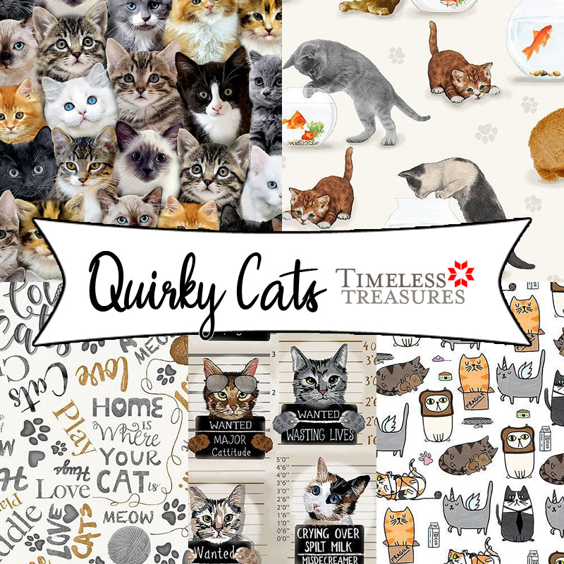 Quirky Cats from Timeless Treasures Fabrics