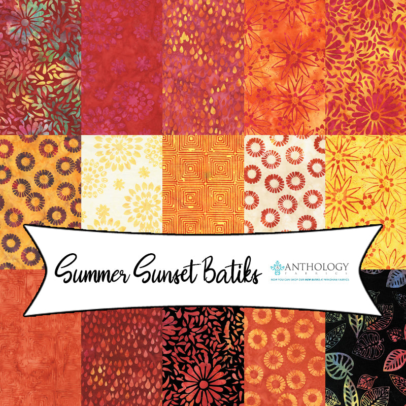 Summer Sunset Batiks by Jacqueline de Jonge for Anthology Batiks
