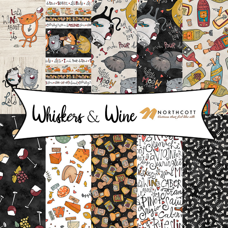 Whiskers & Wine by Bonnie Lemaire for Northcott Fabrics