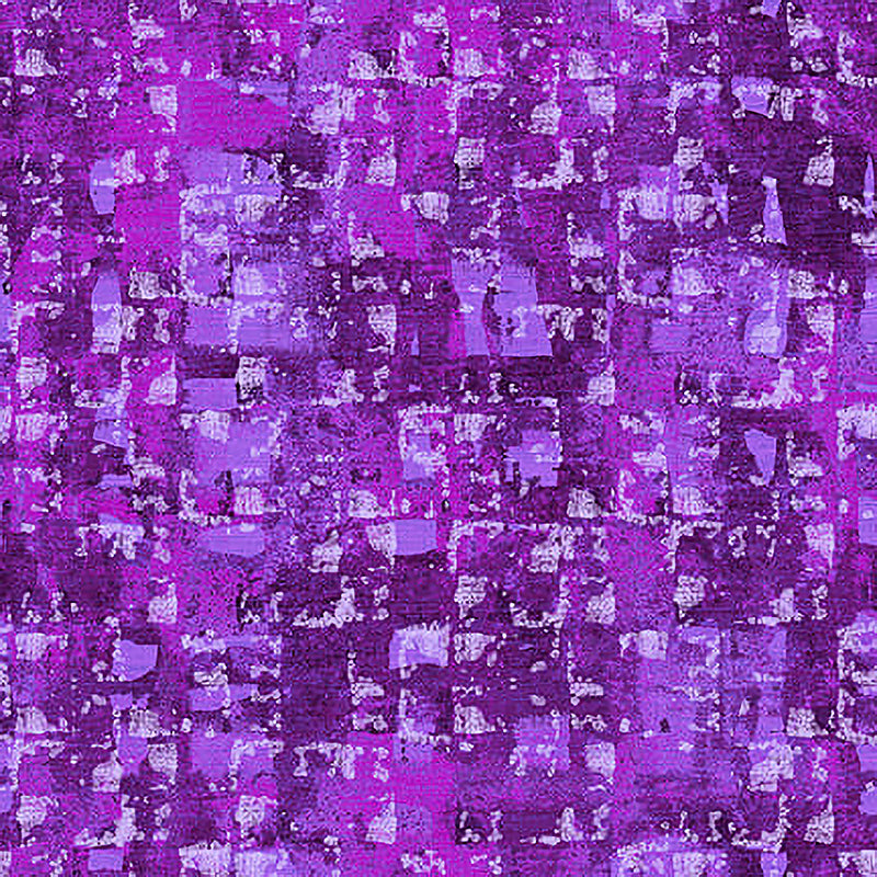 108" Wide Quilt Backing Glaze Abstract Squares Purple
