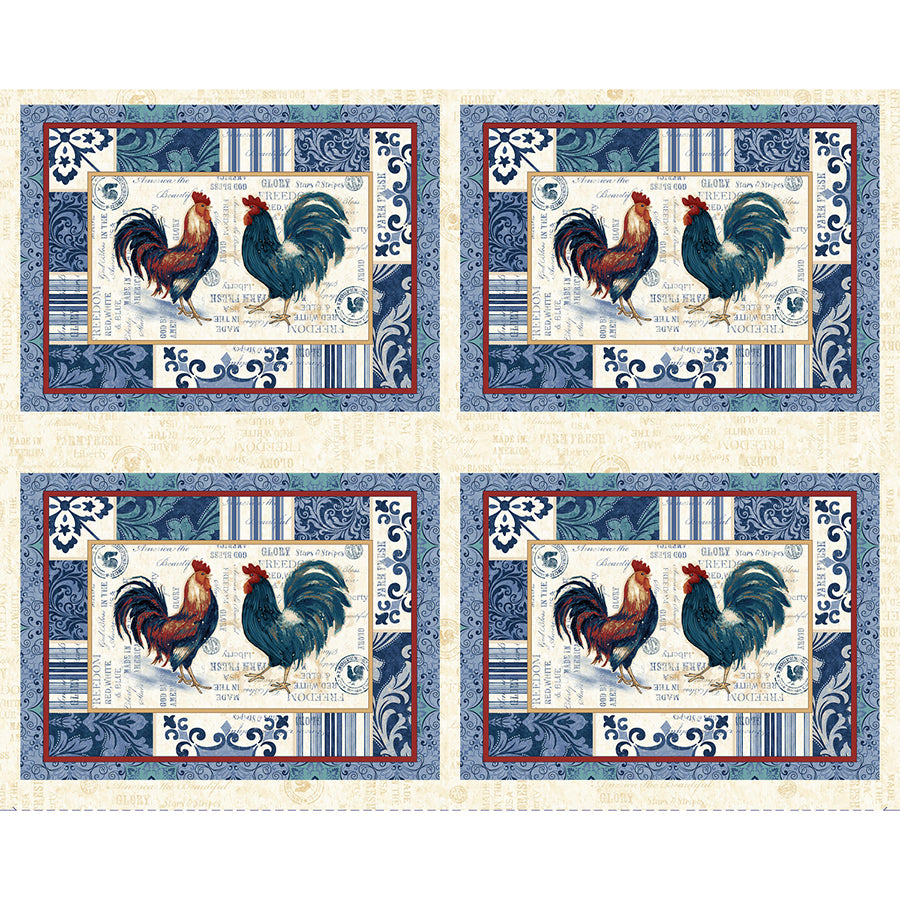 American Pride 36" Placemats Panel Navy Studio E Fort Worth Fabric