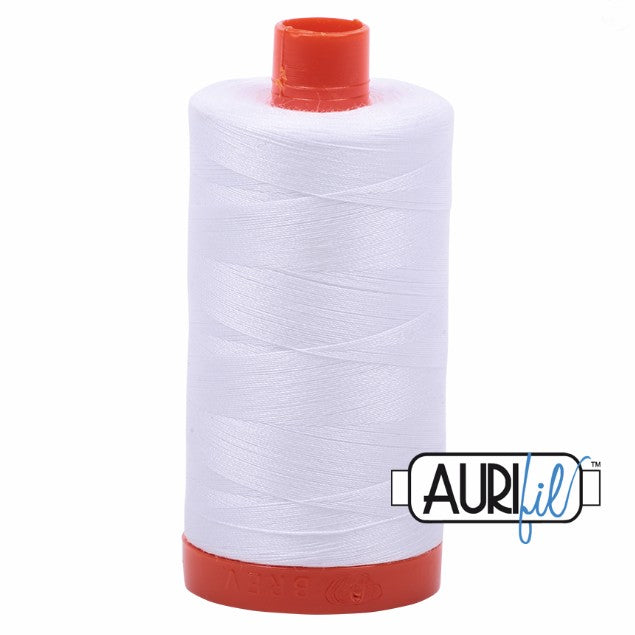 Aurifil Cotton Mako Thread White 50wt MK50-2024