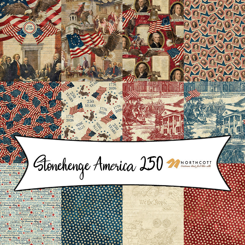 Stonehenge America 250 by Linda Ludovico for Northcott Fabrics