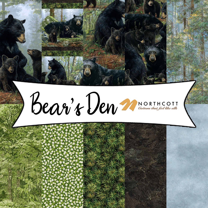 Bear's Den by Hautman Brothers Wildlife Art for Northcott Fabrics