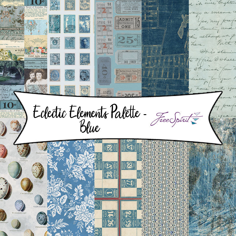 Eclectic Elements Palette - Blue by Tim Holtz for Free Spirit Fabrics