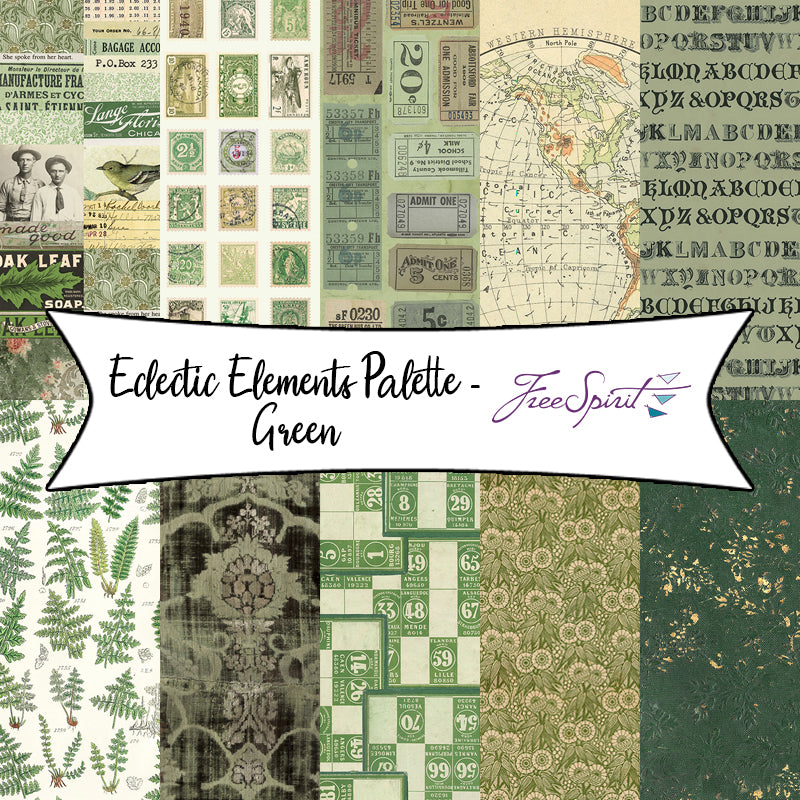 Eclectic Elements Palette - Green by Tim Holtz for Free Spirit Fabrics