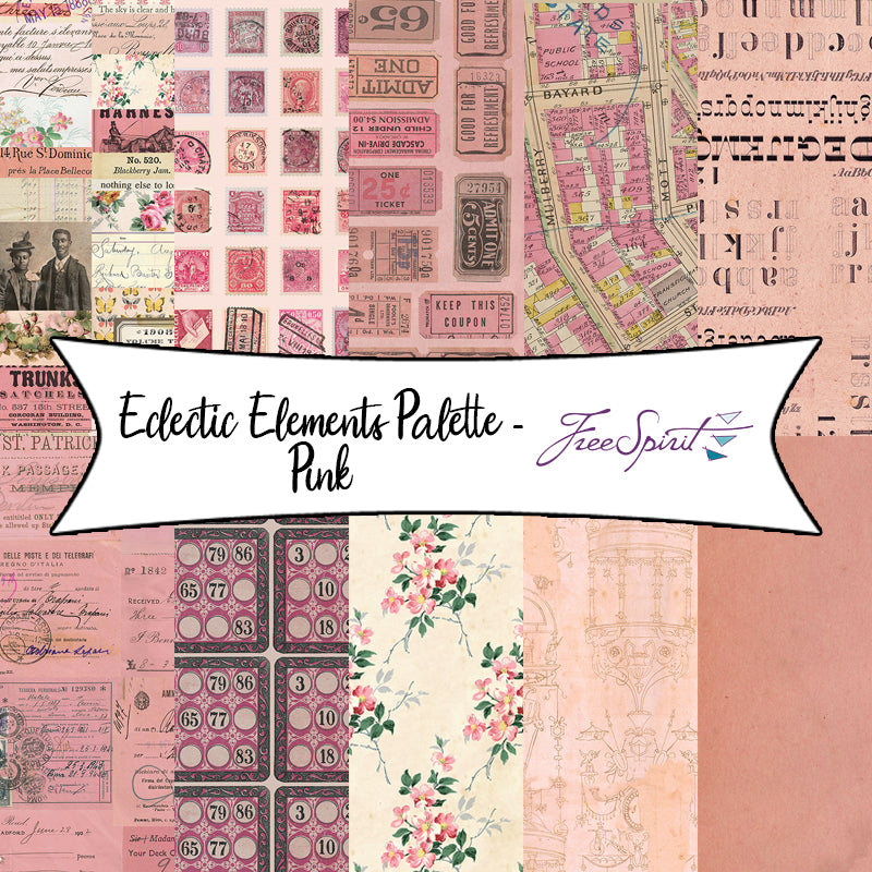 Eclectic Elements Palette - Pink by Tim Holtz for Free Spirit Fabrics