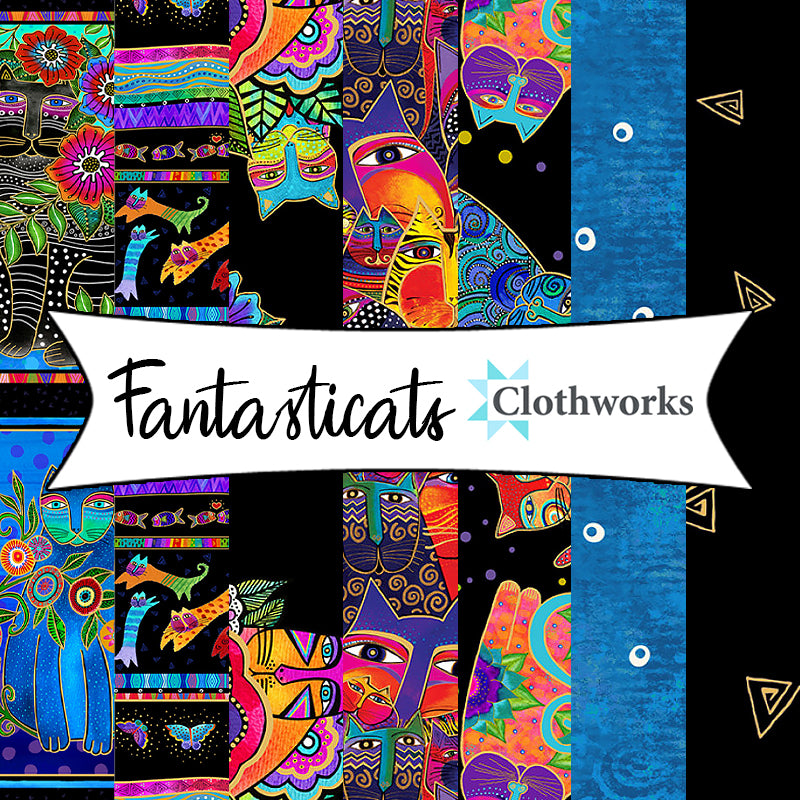 Fantasticats by Laurel Burch for Clothworks Fabrics