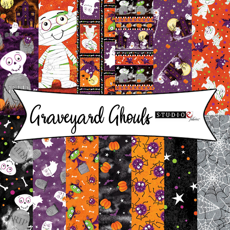 Graveyard Ghouls by Victoria Hutto for Studio E Fabrics