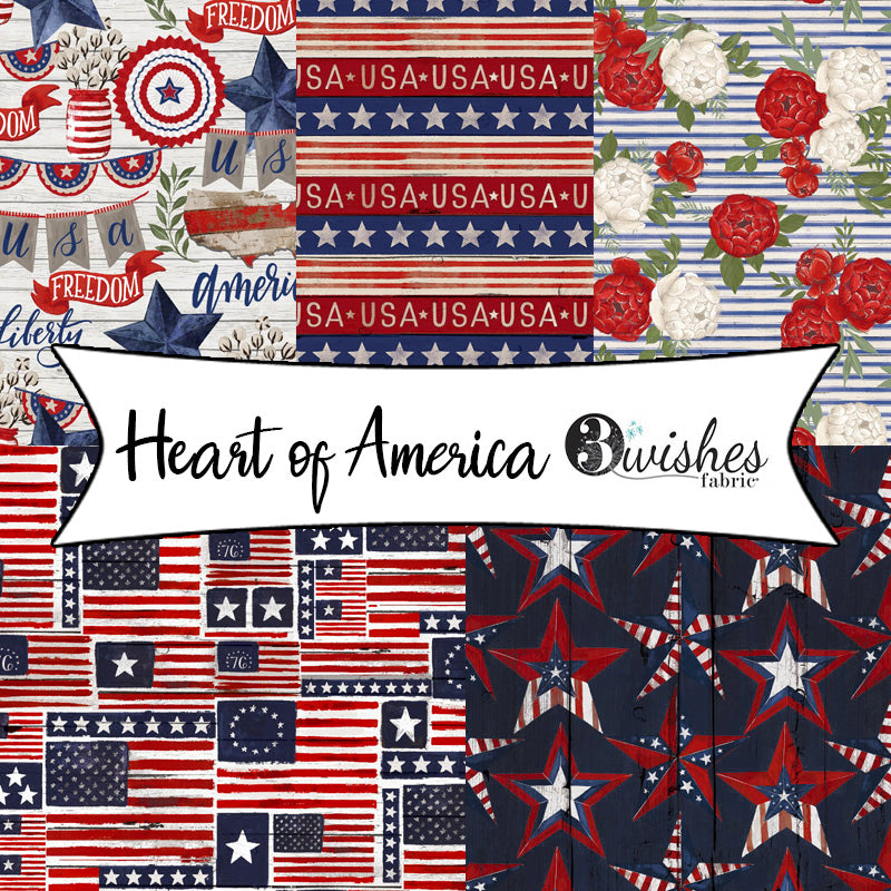 Heart of America by Loni Harris for 3 Wishes Fabric