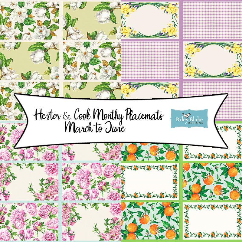 Hester & Cook Monthly Placemats March to June by Hester & Cook for Riley Blake Designs