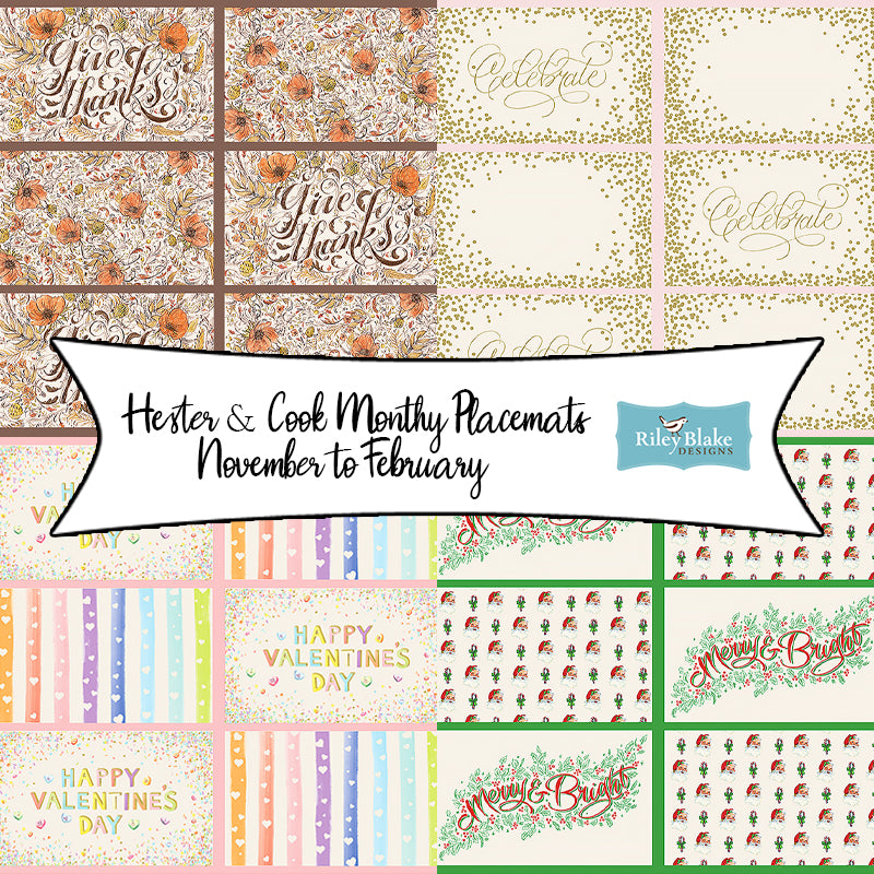 Hester & Cook Monthly Placemats November to February by Hester & Cook for Riley Blake Designs