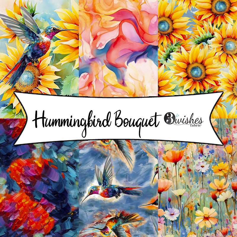 Hummingbird Bouquet by Shawna Stewart for 3 Wishes Fabrics