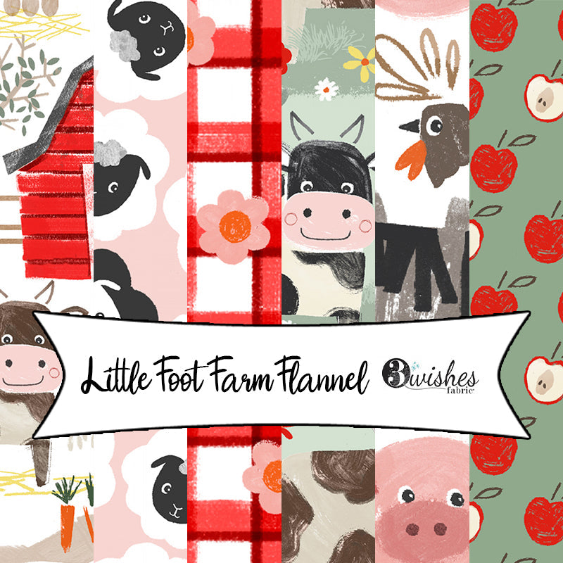 Little Foot Farm Flannel by Scott Barnes for 3 Wishes Fabrics