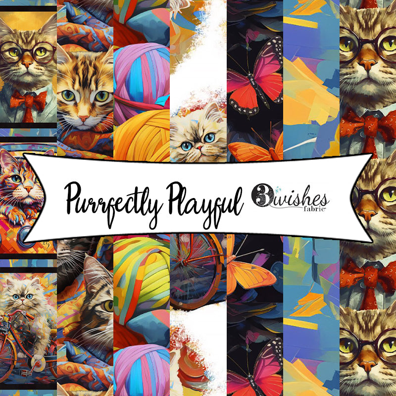 Purrfectly Playful by Ivan Guaderrama for 3 Wishes Fabrics