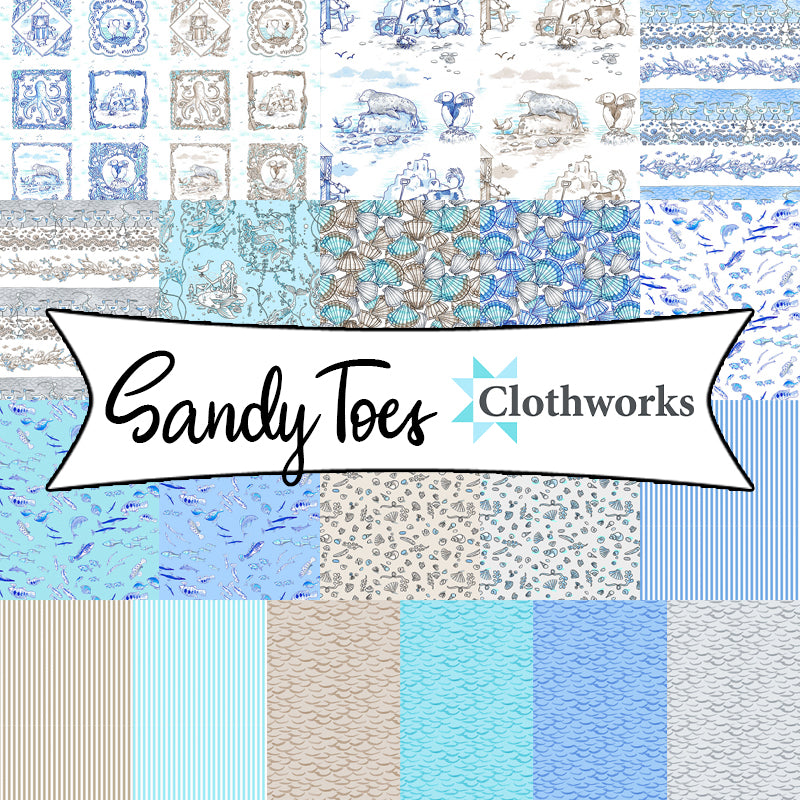 Sandy Toes by Anita Jeram for Clothworks Fabrics