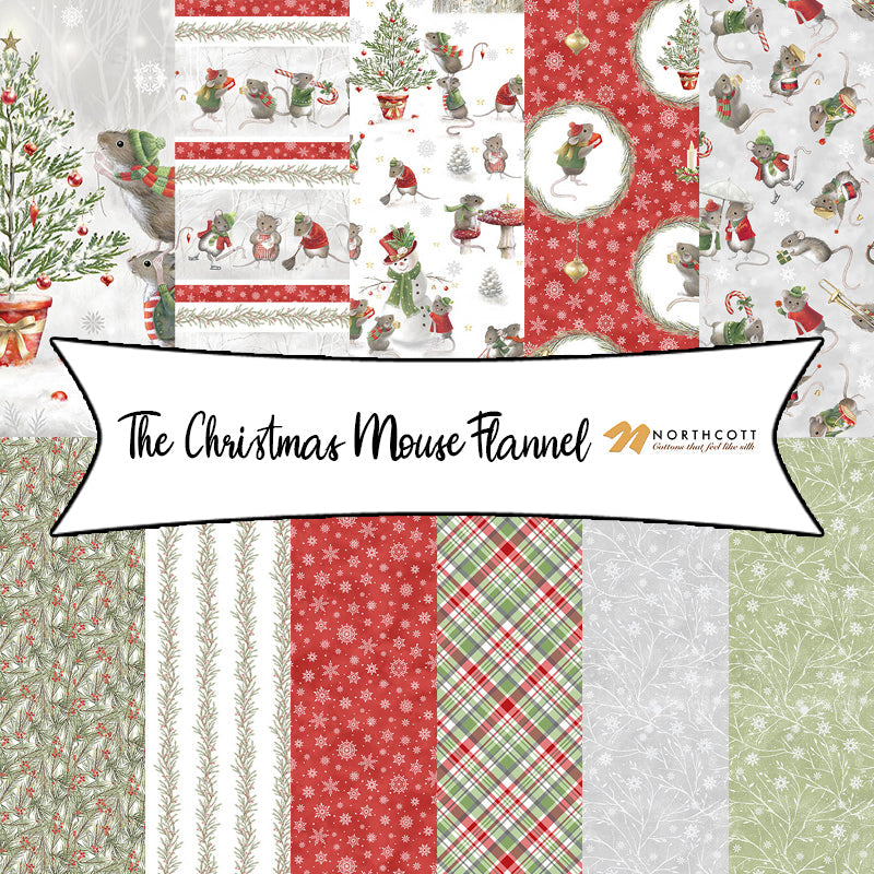 The Christmas Mouse Flannel by Sarah Summers for Northcott Fabrics