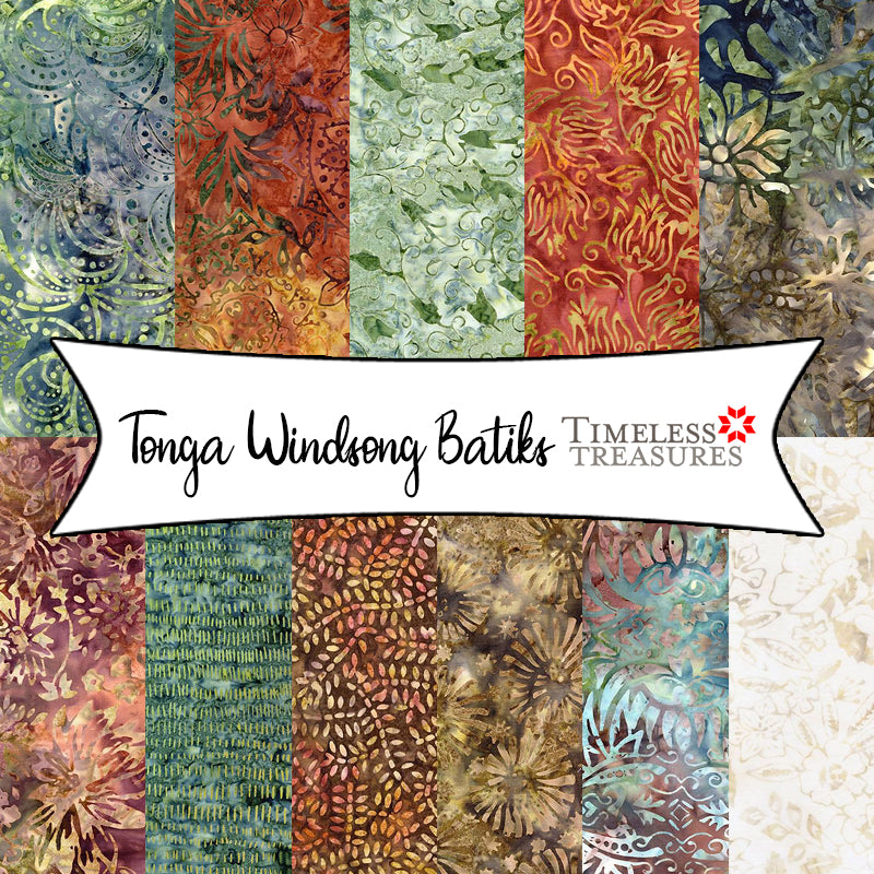 Tonga Windsong Batiks by Wing and a Prayer Design for Timeless Treasures Fabrics