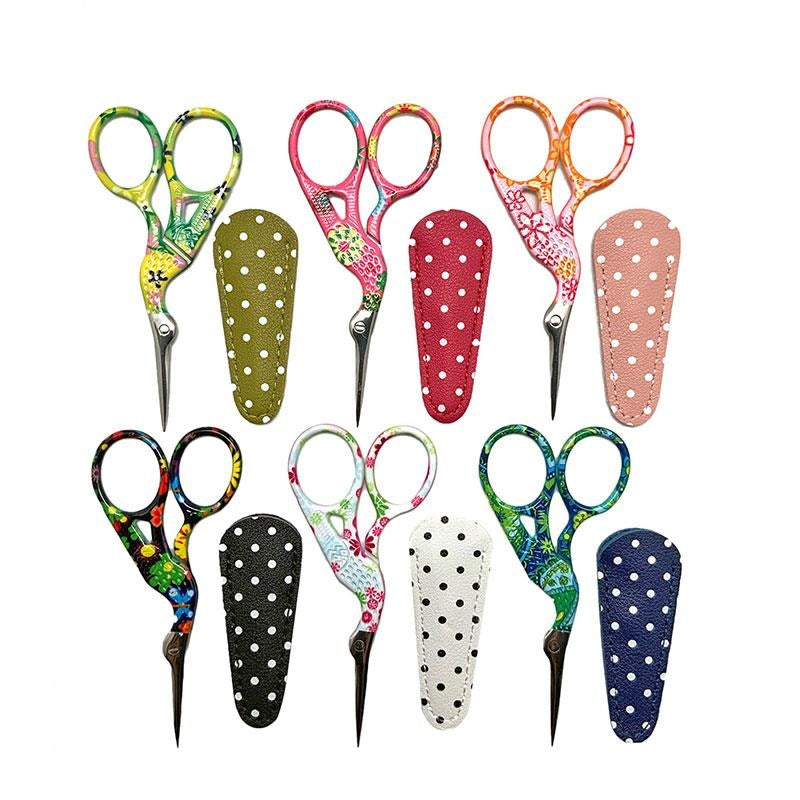 Trendy Stork Embroidery Scissors & Case Assorted Colors by Graphic Impressions