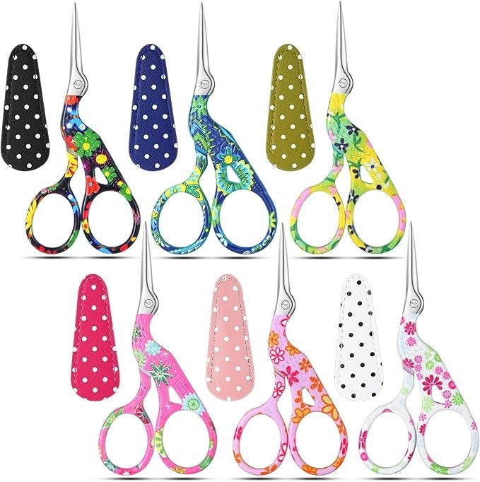 Trendy Stork Embroidery Scissors & Case Assorted Colors by Graphic Impressions