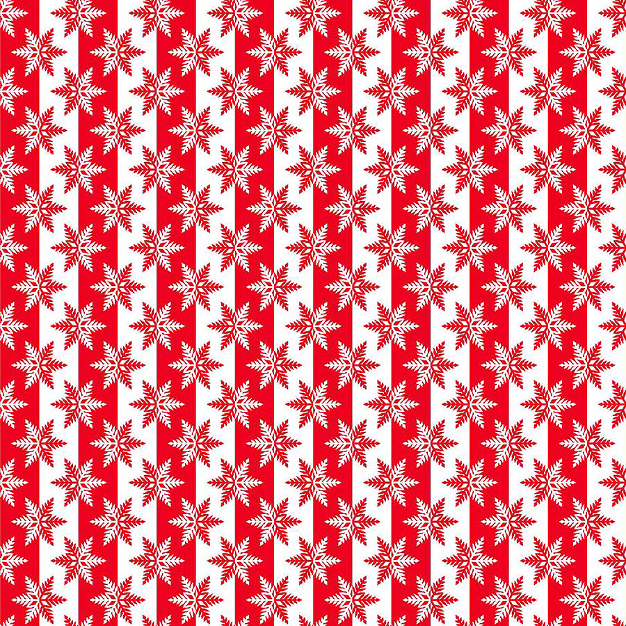 Home for the Holidays Snowflake Stripe Red