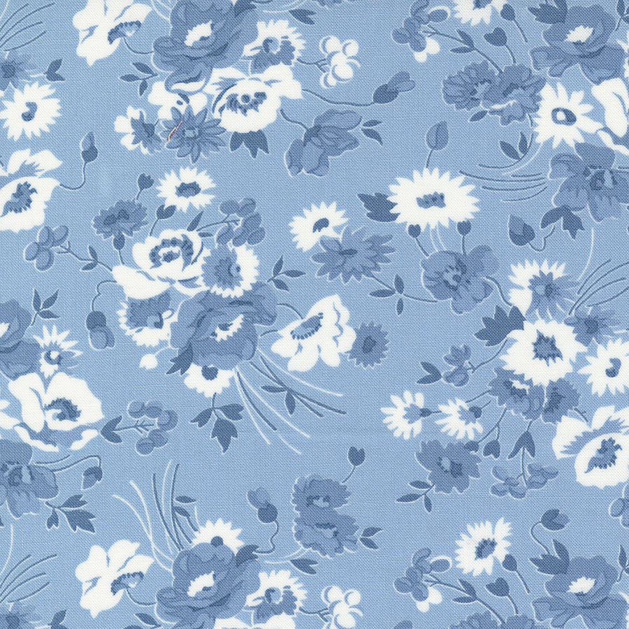 108" Wide Quilt Backing Nantucket Summer Light Blue