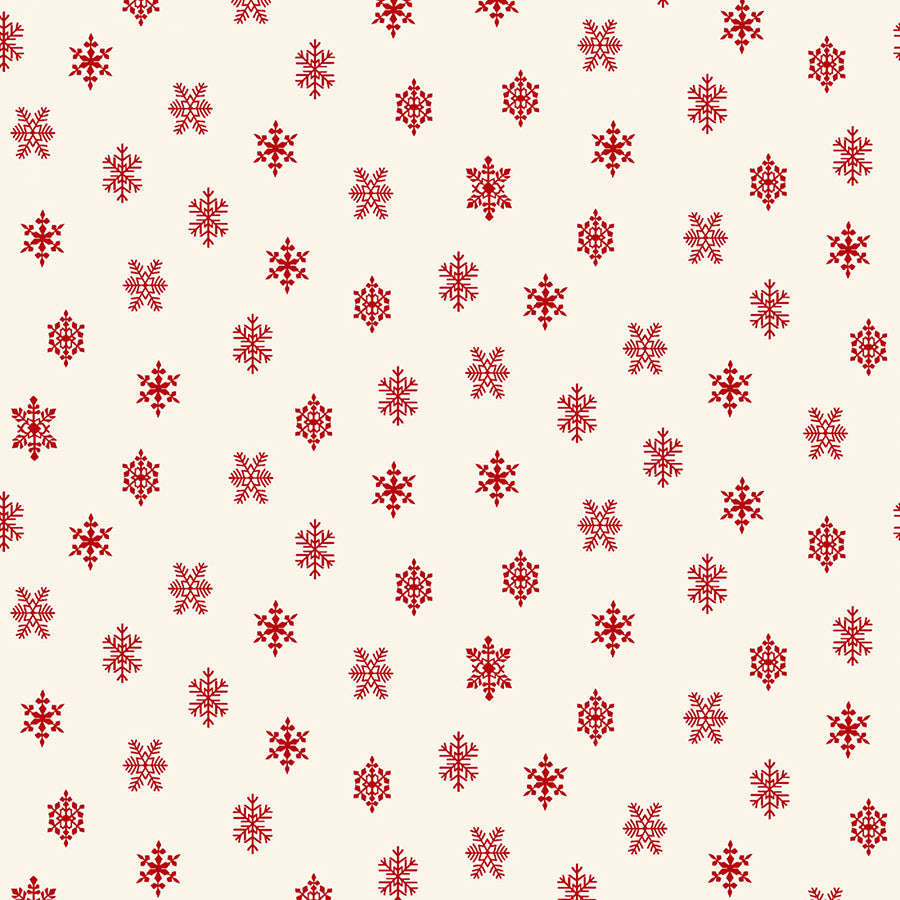 Winter in Snowtown Snowflakes Cream/Red