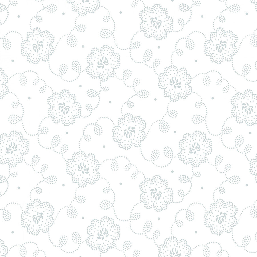 Quilter's Flour V Lacy Floral White on White