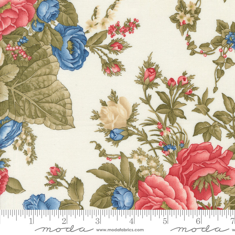 Moda Grand Haven Rose Florals Cream 1 Yard Cut