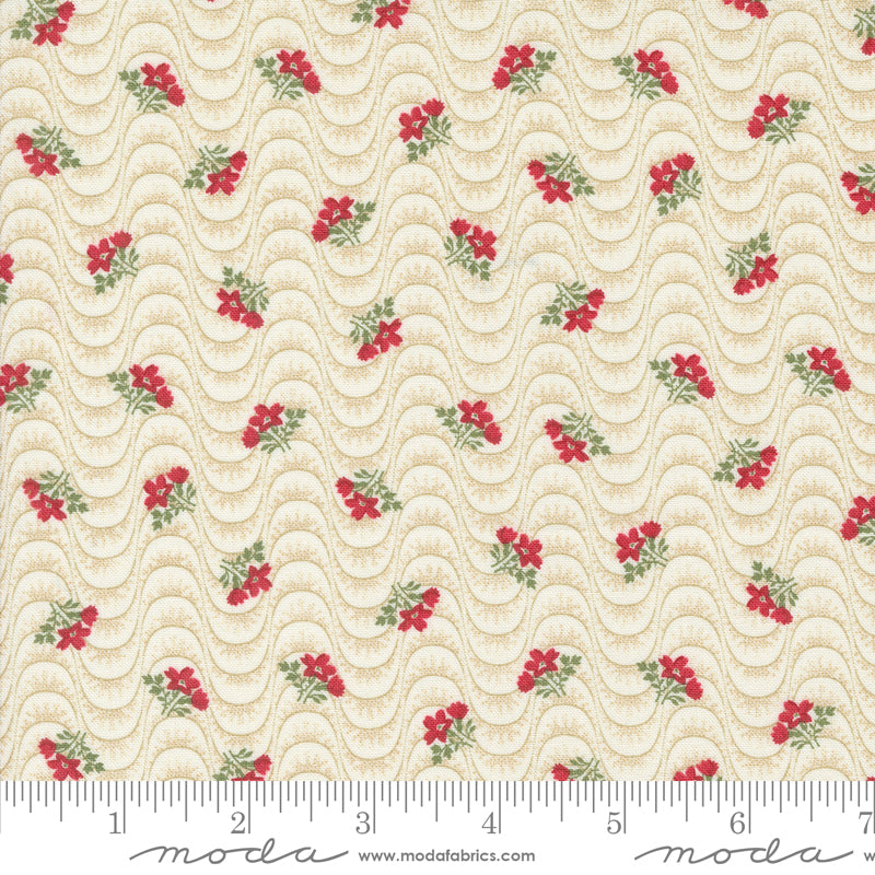 Moda Grand Haven Floral Moire Cream 1 Yard Cut