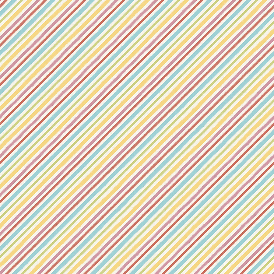 Sweet Little Pleasures Diagonal Stripe Cream/Multi