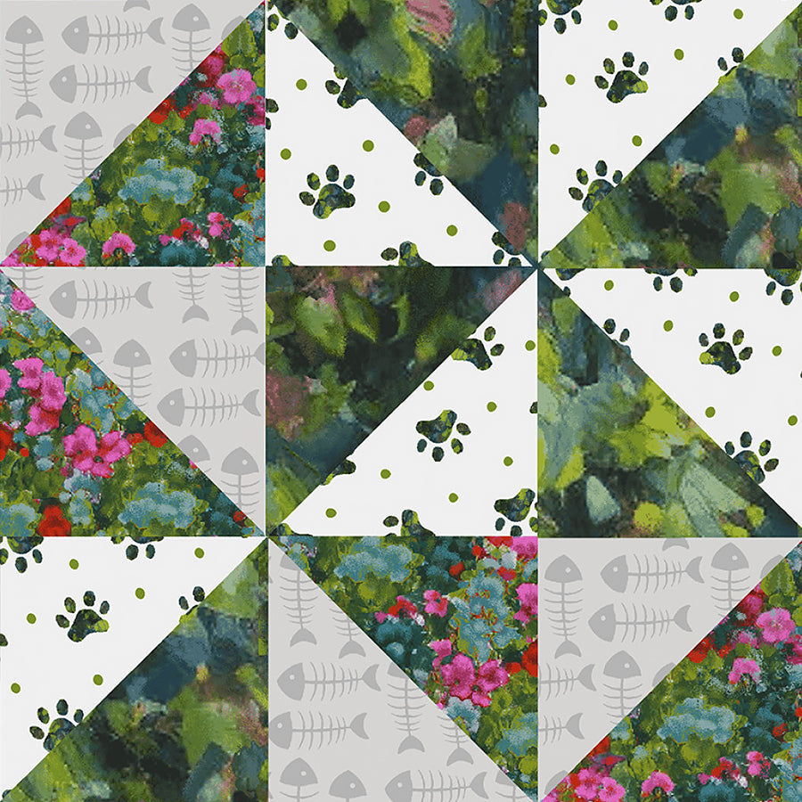 Catsup Cheater's Quilt Green/Gray