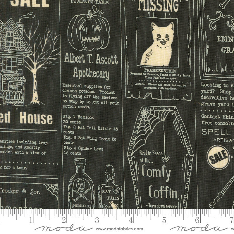 Home Sweet Haunt Vintage Newspaper Midnight