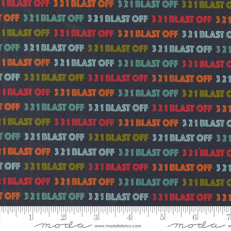 321 Blast Off Text & Words Night Sky