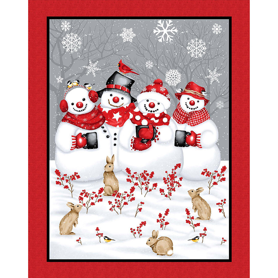 Snow Crew Minky 48" X 60" Snowmen Panel Multi