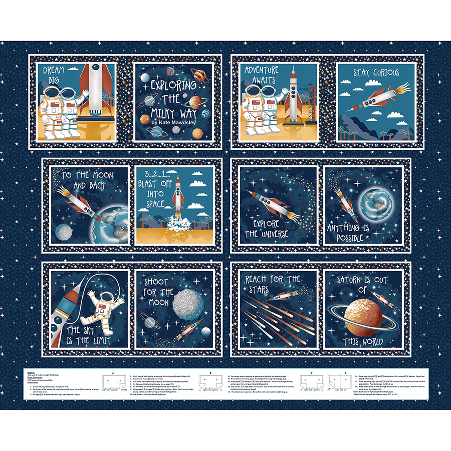 Milky Way 36" Book Panel Navy Glow in the Dark