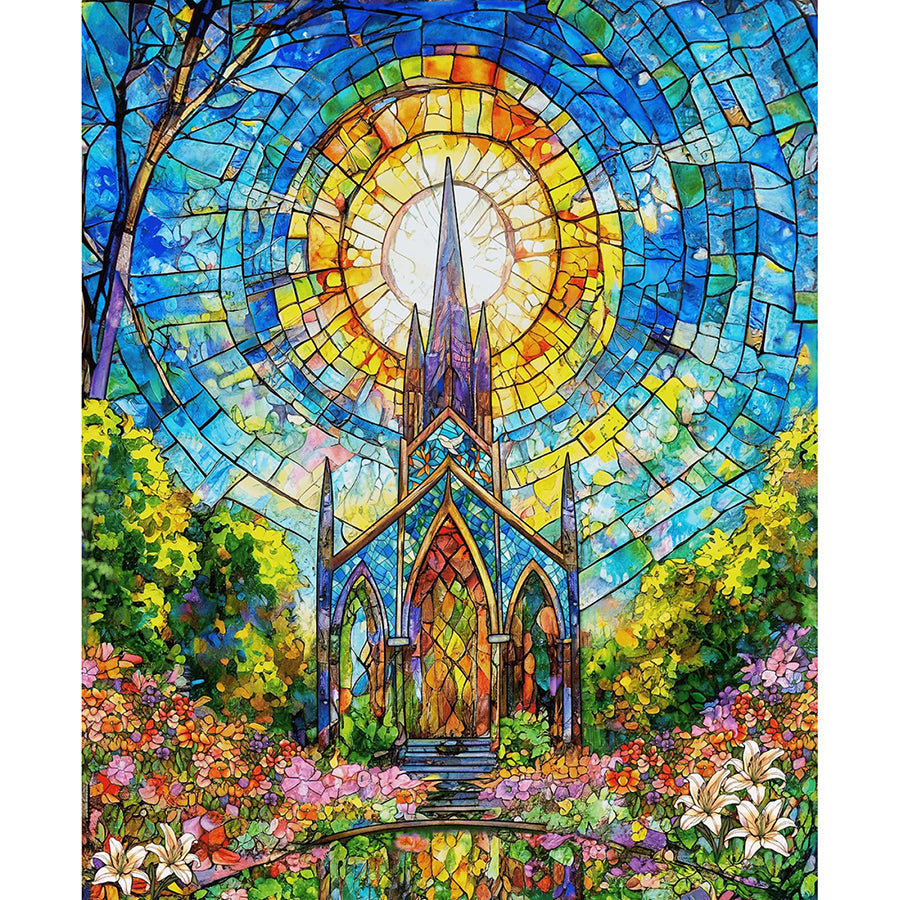 Faith in Full Color 36" Panel Turquoise/Multi