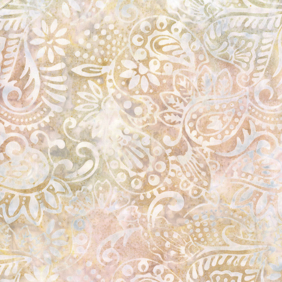 Copper Mountain Batiks Dots & Leaves Cream/Blue