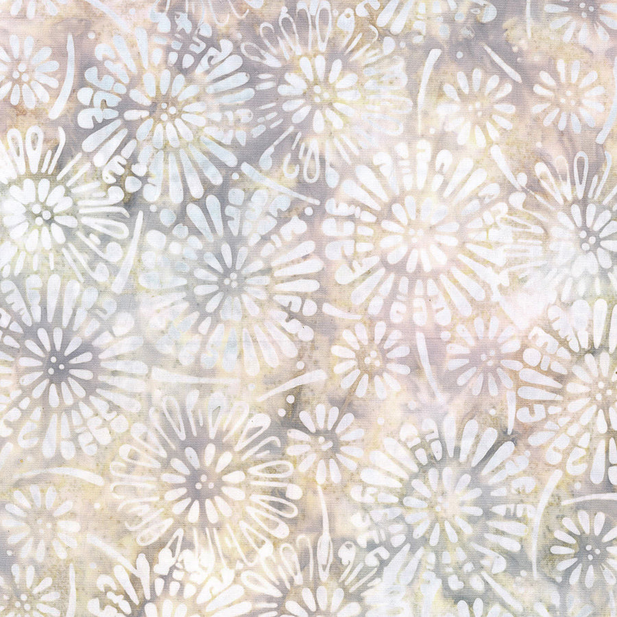 Wilmington Cinnamon Twist Batiks Flower Burst Cream 1 Yard Cut