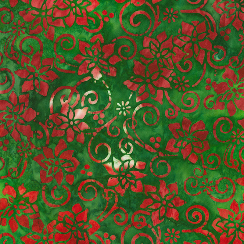 Colors of Christmas Batiks Floral Swirl Holiday