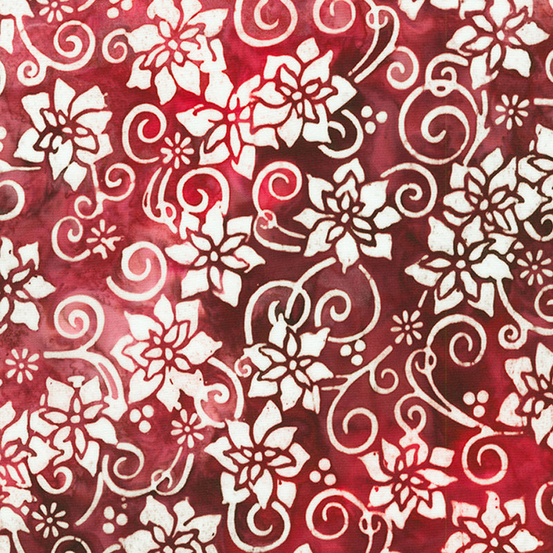 Colors of Christmas Batiks Floral Swirl Candy Cane