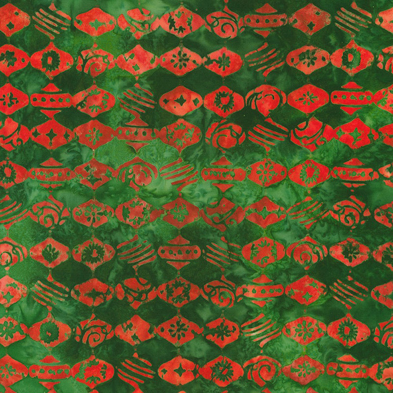 Colors of Christmas Batiks Ornament Repeat Spruce