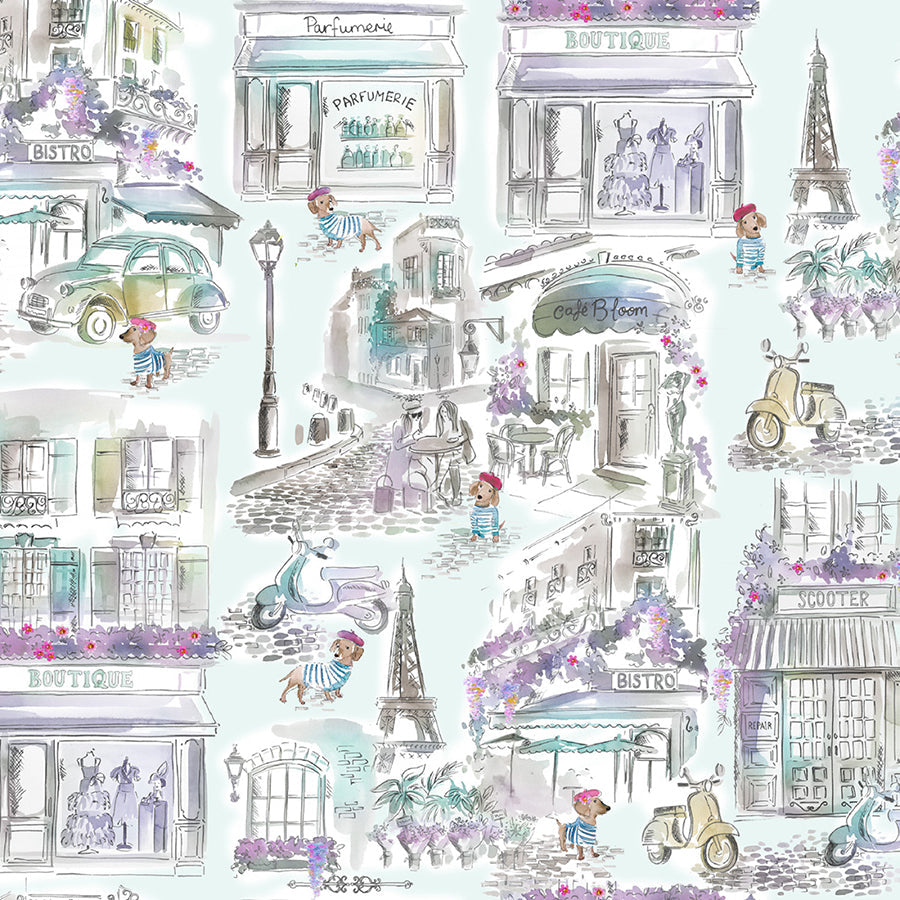 Lost in Paris Pups In Pawrie Turquoise