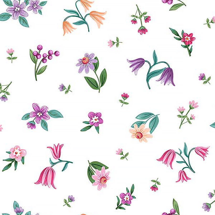 Unicorn Dreams Flower Toss White Multi