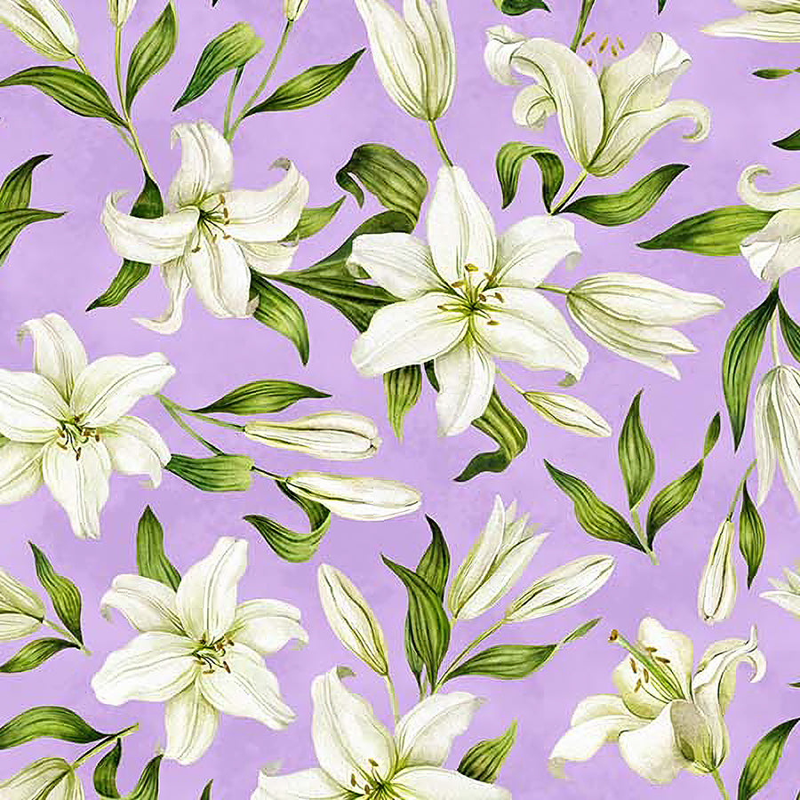 Spring Awakening Lilies Lilac Multi